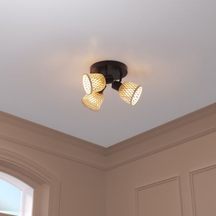 Atmosphera - LIO 3xE27/25W/230V Bamboo Spotlight