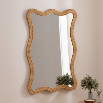 Atmosphera - MAGGIE Wall Mirror 100x70 cm, Rattan