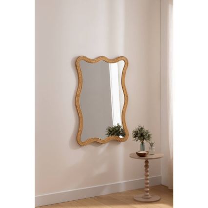 Atmosphera - MAGGIE Wall Mirror 100x70 cm, Rattan