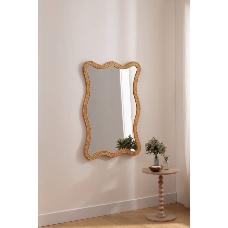 Atmosphera - MAGGIE Wall Mirror 100x70 cm, Rattan