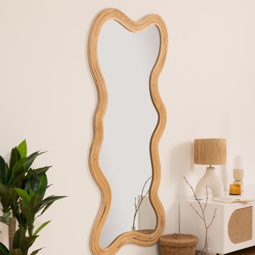 Atmosphera - MAGGIE Wall Mirror, 179.5 x 86 cm, Rattan