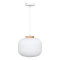 Atmosphera - TRAVIS pendant lamp on cable 1xE27/25W/230V, pine