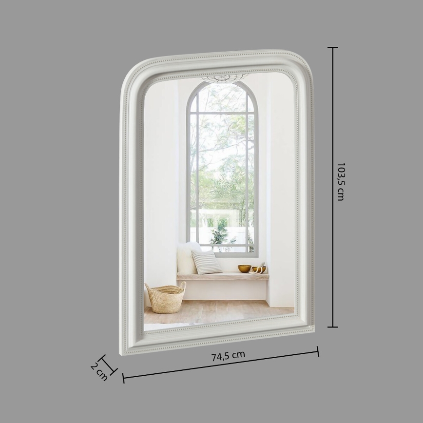 Atmosphera - Wall mirror ADELE 104x74 cm pine/white
