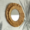 Atmosphera - Wall mirror ALBA d. 57 cm raffia bast