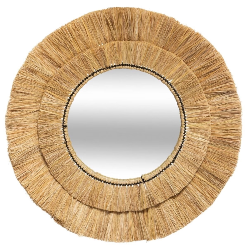 Atmosphera - Wall mirror ALBA d. 57 cm raffia bast