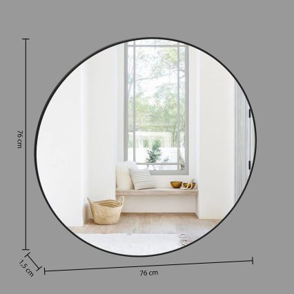 Atmosphera - Wall mirror ALICE d. 76 cm black