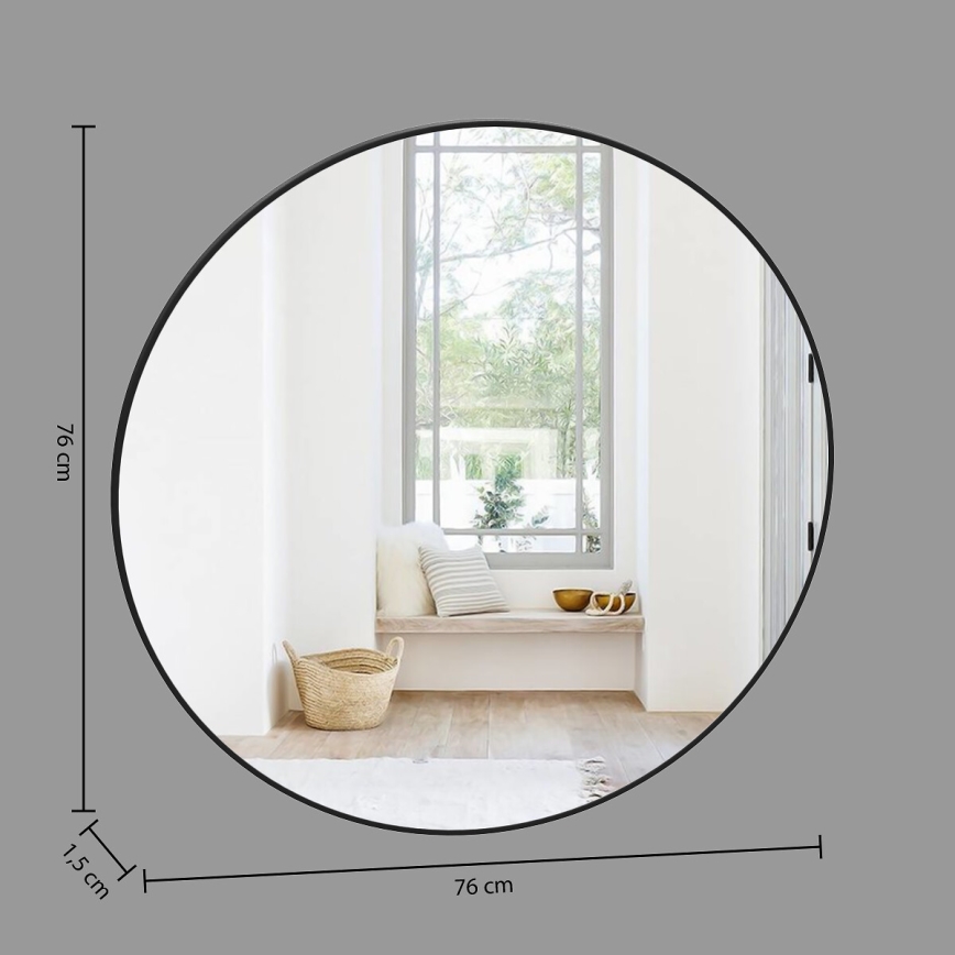 Atmosphera - Wall mirror ALICE d. 76 cm black