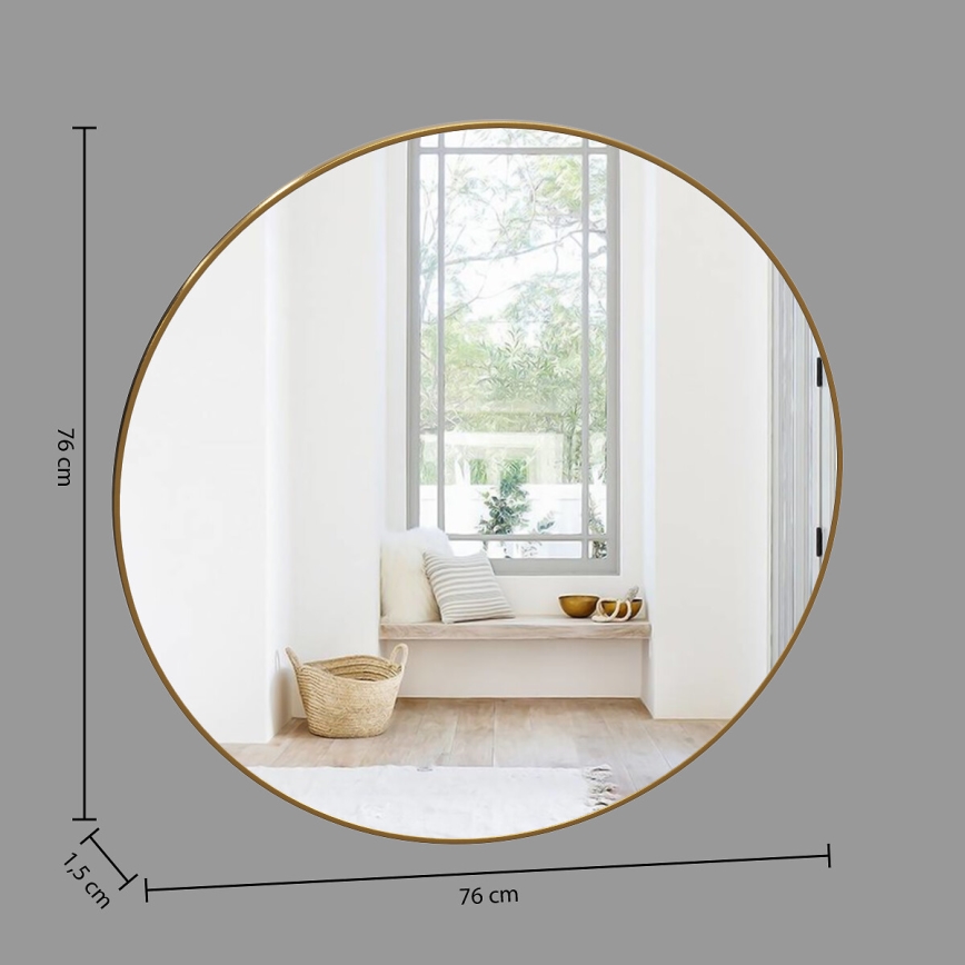 Atmosphera - Wall mirror ALICE d. 76 cm gold