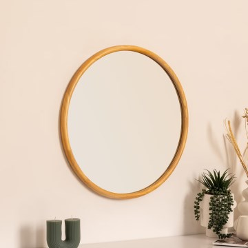 Atmosphera - Wall mirror KIM d. 55 cm rubber tree