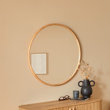 Atmosphera - Wall mirror KIM d. 75 cm rubber tree
