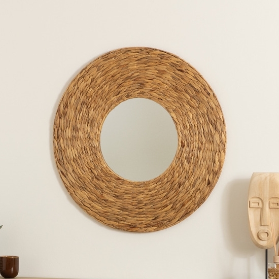 Atmosphera - Wall mirror LORENA d. 75 cm water hyacinth