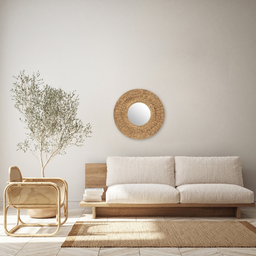 Atmosphera - Wall mirror LORENA d. 75 cm water hyacinth
