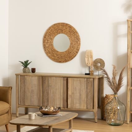 Atmosphera - Wall mirror LORENA d. 75 cm water hyacinth