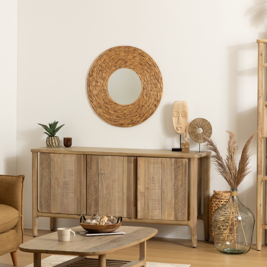 Atmosphera - Wall mirror LORENA d. 75 cm water hyacinth