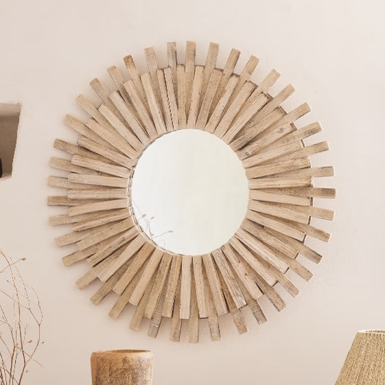 Atmosphera - Wall mirror MANON d. 88 cm fir