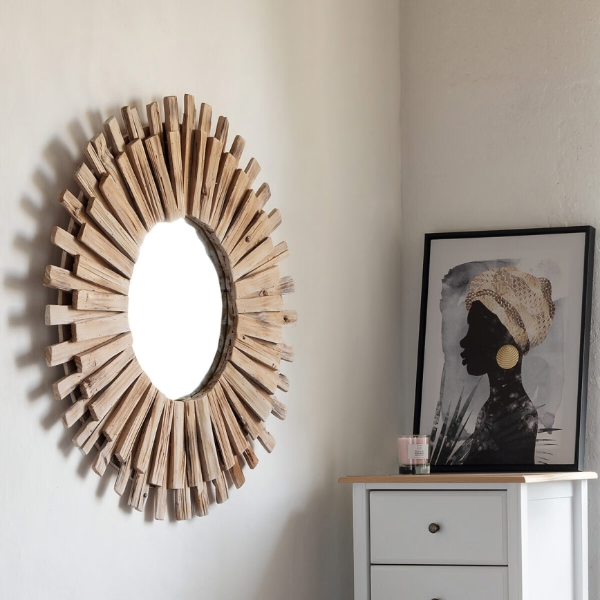 Atmosphera - Wall mirror MANON d. 88 cm fir