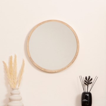 Atmosphera - Wall mirror OLAV d. 52 cm paulownia