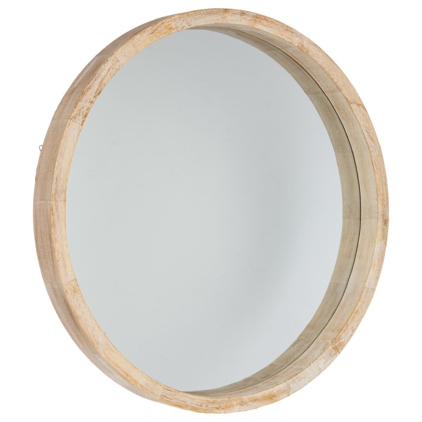 Atmosphera - Wall mirror OLAV d. 52 cm paulownia