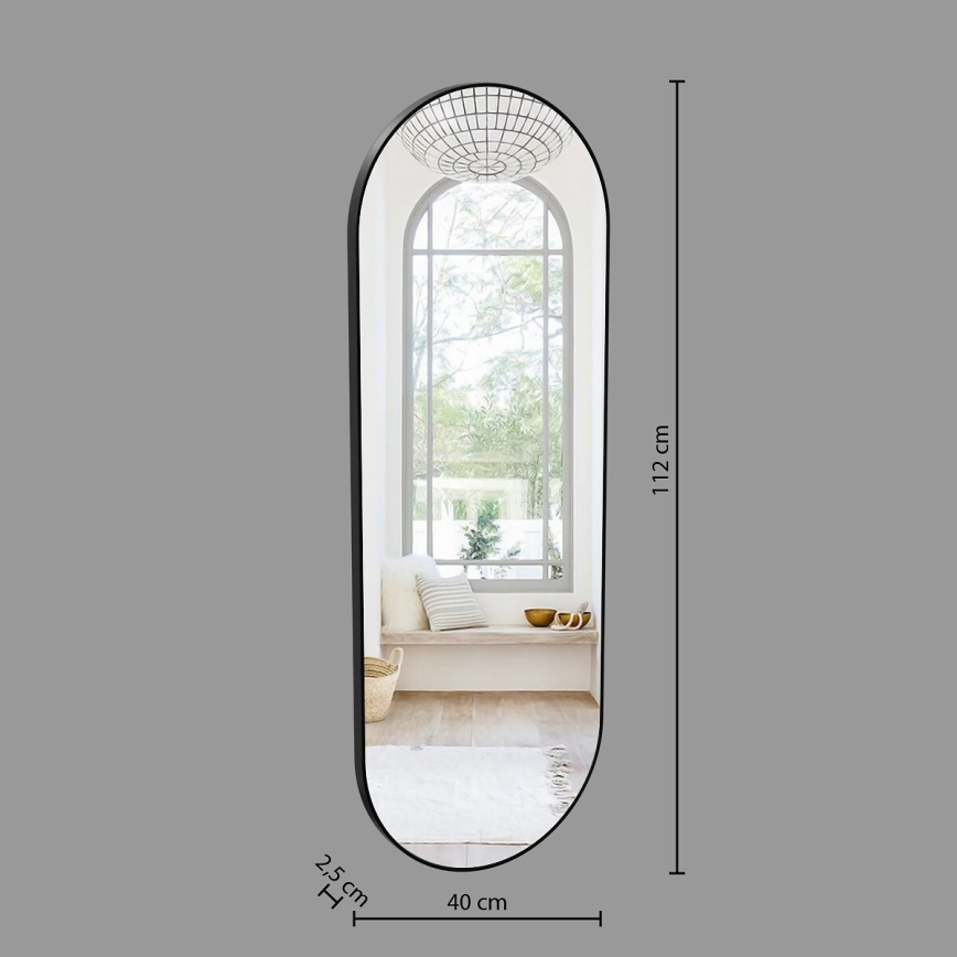 Atmosphera - Wall mirror SELENA 112x40 cm black