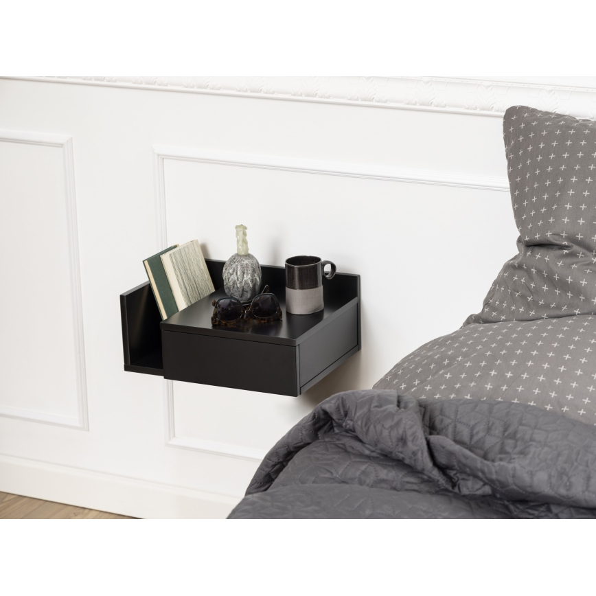 AVA Bedside Table 40 x 32 cm, Black