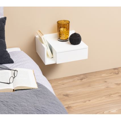 AVA Bedside Table, 40 x 32 cm, White