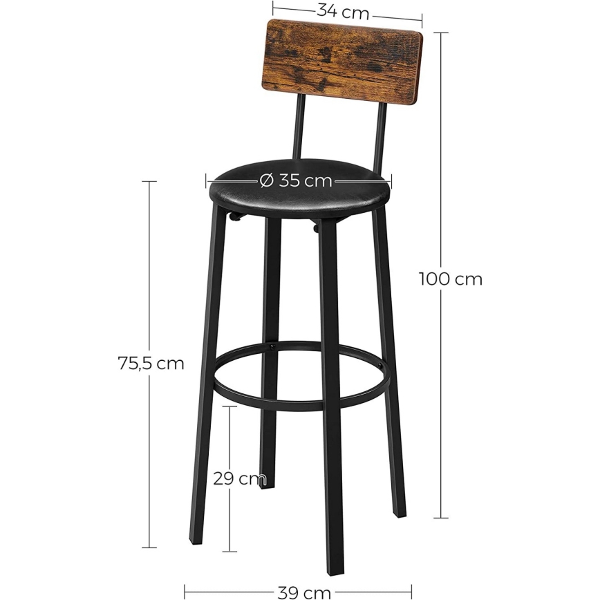 AVEN Bar Stool Brown/Black