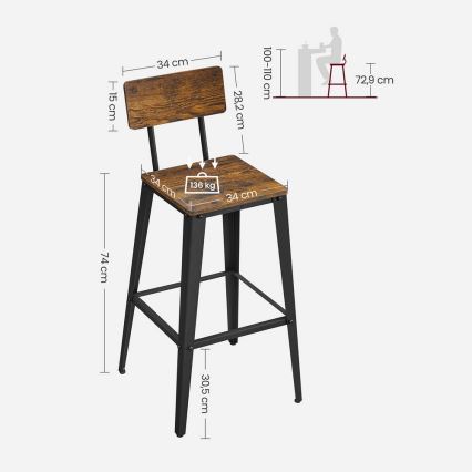 AVEN Bar Stool Brown/Black