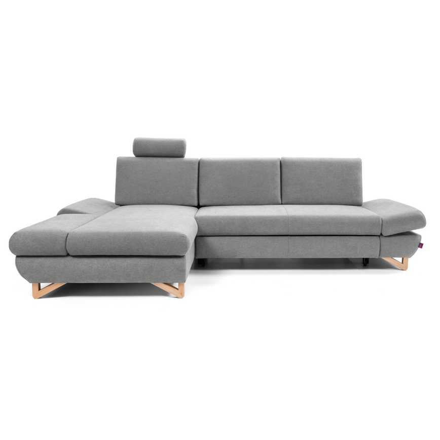 AVESTA Left-hand L-shaped Upholstered Corner Sofa Bed with Storage, Grey