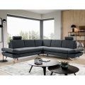 AVESTA L-shaped upholstered corner sofa bed with storage, anthracite