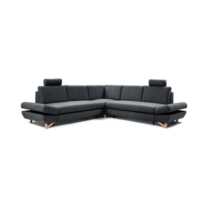 AVESTA L-shaped upholstered corner sofa bed with storage, anthracite