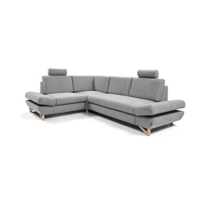 AVESTA Left-Hand L-Shaped Upholstered Corner Sofa Bed with Storage, Grey