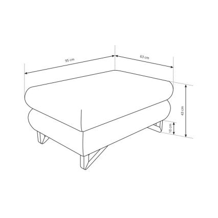 AVESTA Ottoman 63x95 cm Anthracite