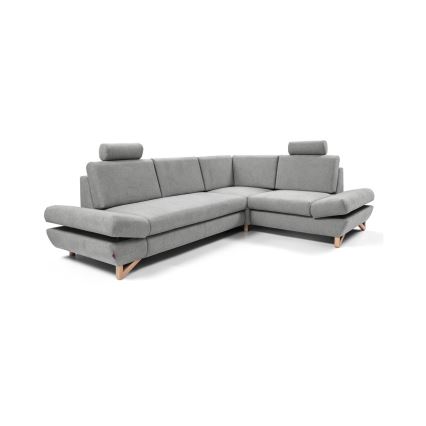AVESTA Right‑Hand L‑Shaped Upholstered Sectional Sofa Bed with Storage, Grey