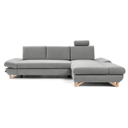 AVESTA Right-Facing L-Shaped Upholstered Corner Sofa Bed with Storage, Grey