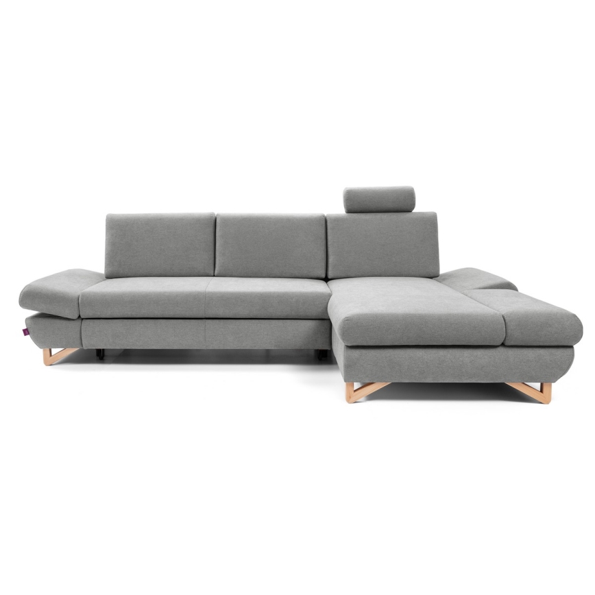 AVESTA Right-Facing L-Shaped Upholstered Corner Sofa Bed with Storage, Grey