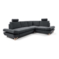 AVESTA Right‑Hand L‑Shaped Upholstered Corner Sofa Bed with Storage, Anthracite