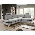 AVESTA Right‑Hand L‑Shaped Upholstered Sectional Sofa Bed with Storage, Grey