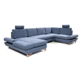 AVESTA U-shaped Upholstered Corner Sofa Bed with Storage, Blue