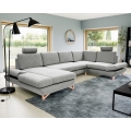 AVESTA U-shaped Upholstered Corner Sofa Bed with Storage, Gray