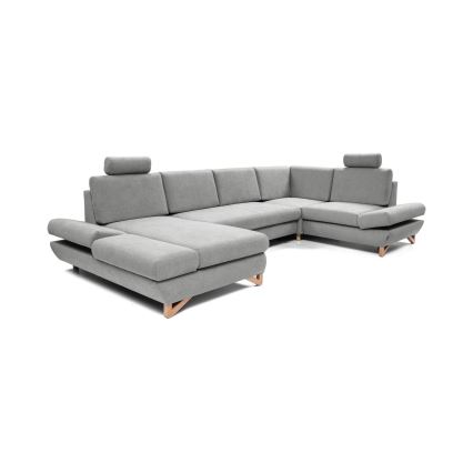 AVESTA U-shaped Upholstered Corner Sofa Bed with Storage, Gray