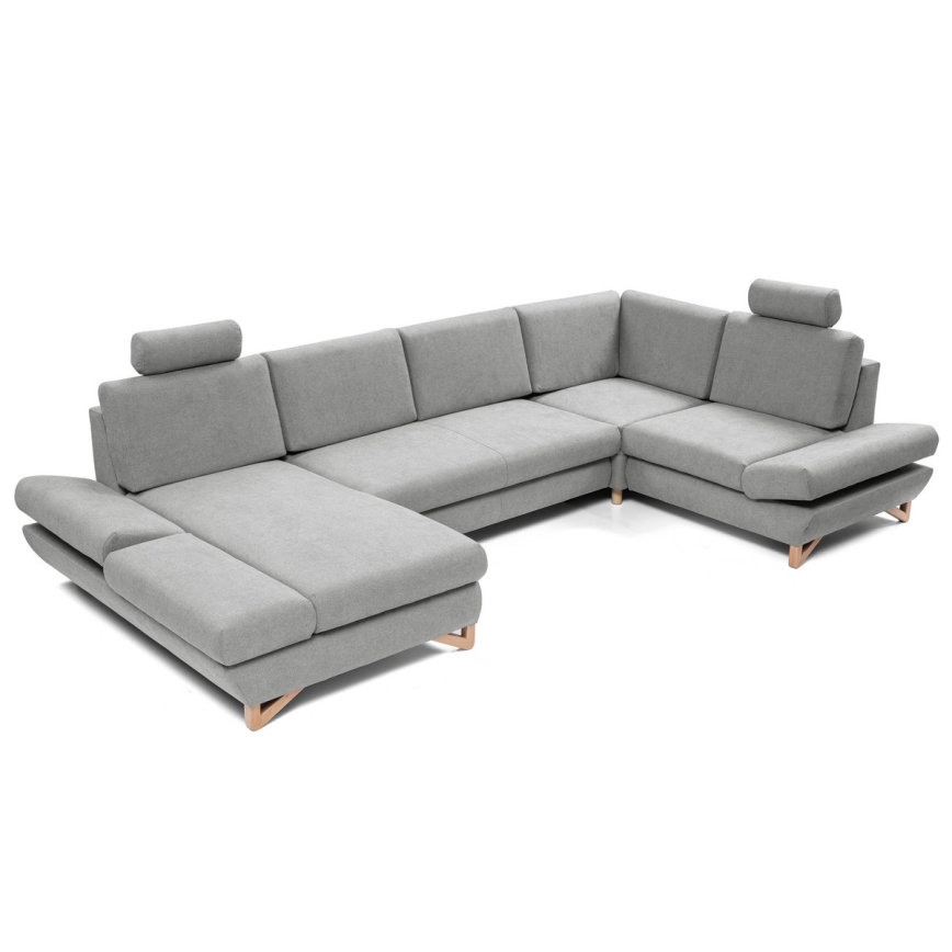 AVESTA U-shaped Upholstered Corner Sofa Bed with Storage, Gray