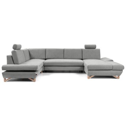 AVESTA U-shaped Upholstered Corner Sofa Bed with Storage, Gray