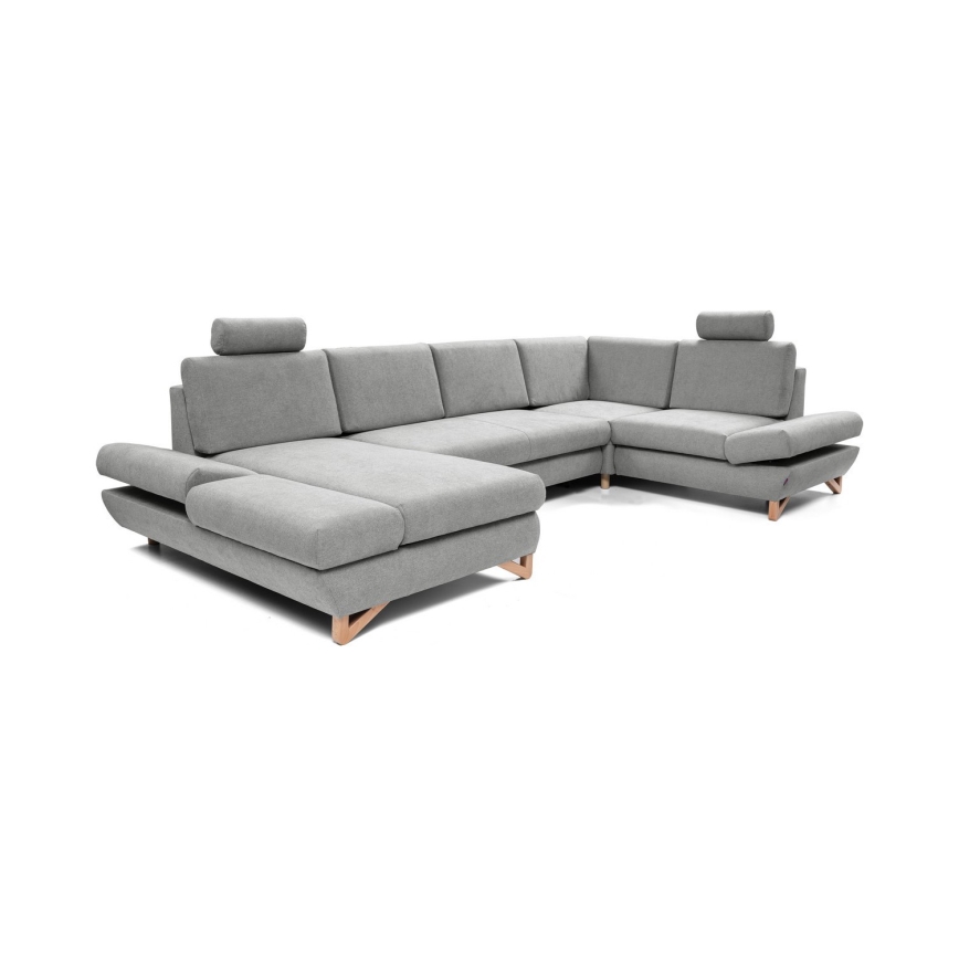 AVESTA U-shaped Upholstered Corner Sofa Bed with Storage, Grey