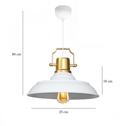 AYD Pendant Light 1xE27/40W/230V White/Gold