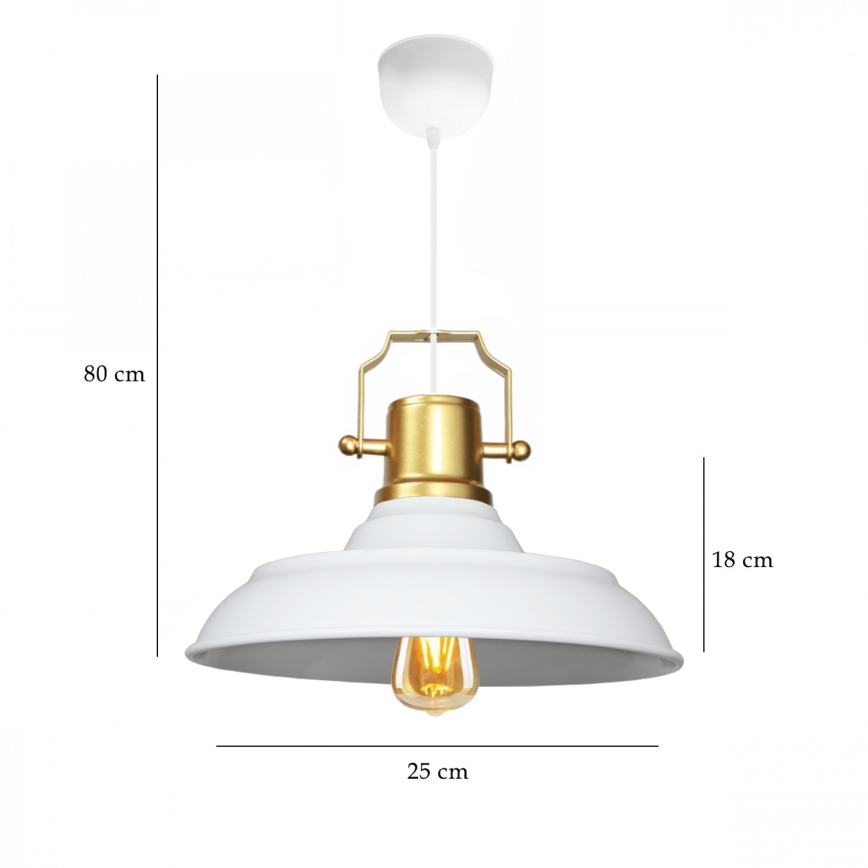 AYD Pendant Light 1xE27/40W/230V White/Gold