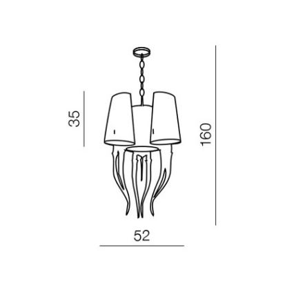 Azzardo AZ0028 - Chandelier on a string DIABLO 6xE14/11W/230V white