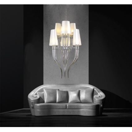 Azzardo AZ0173 - Chandelier on a chain DIABLO 12xE14/11W/230V white