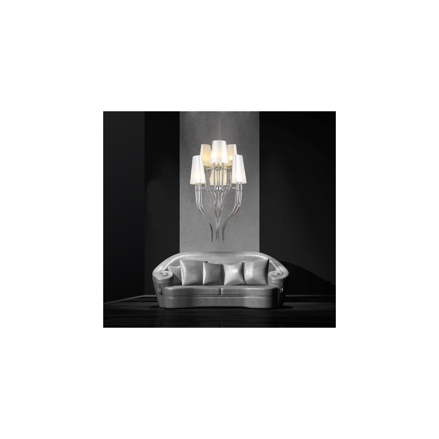 Azzardo AZ0173 - Chandelier on a chain DIABLO 12xE14/11W/230V white