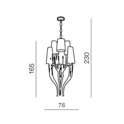 Azzardo AZ0173 - Chandelier on a chain DIABLO 12xE14/11W/230V white