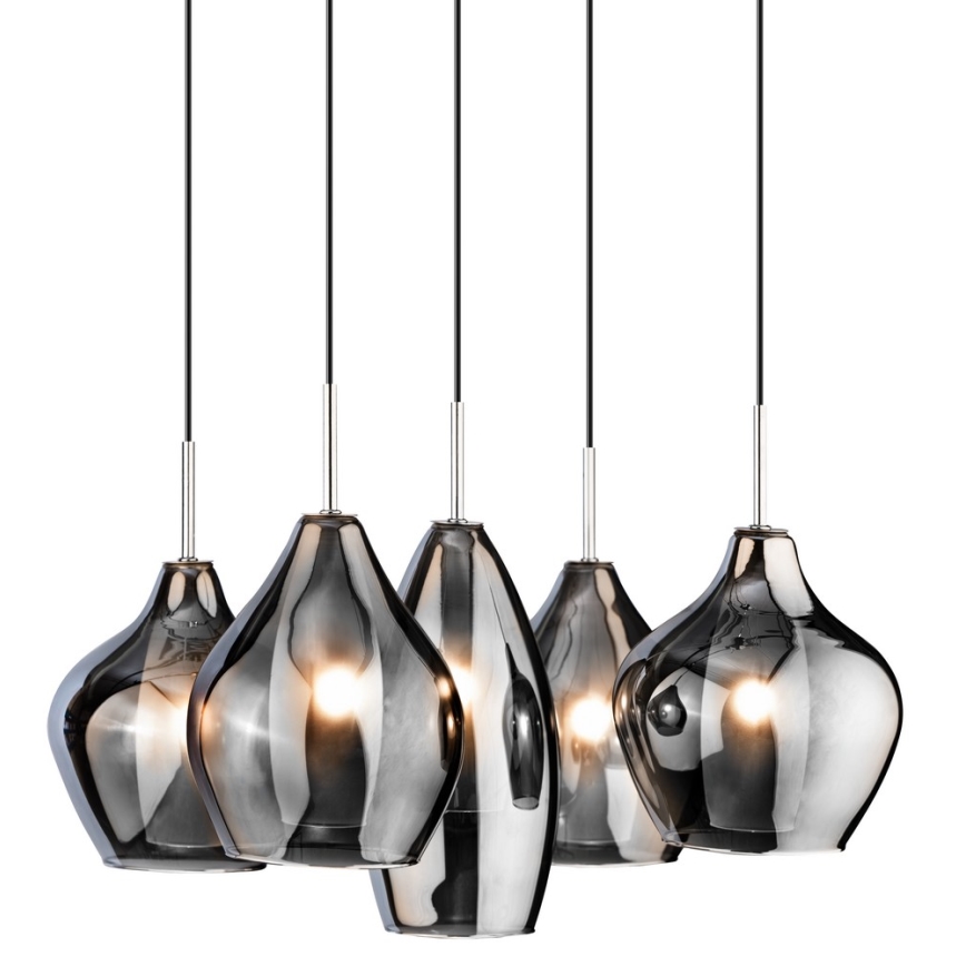 Azzardo AZ0722 - Chandelier on a string AMBER MILANO 5xG9/40W/230V
